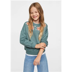 Sudadera bordado floral -  Niña | MANGO OUTLET España