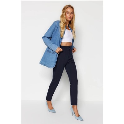 ВМС БЛИЧНЫЙ ПЕРЕДНАЯ ПЕРЕДЕЛА Высокая талия с красной талией Slim Slim Fit Толстые вязаные штаны Twoaw24pl00114