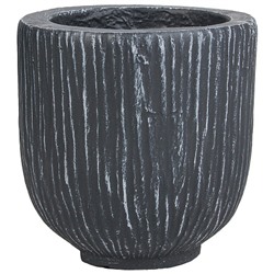Кашпо Nobilis Marco "Ribs graphite Jar" (файберклэй), D9хH9 см