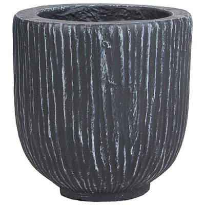 Кашпо Nobilis Marco "Ribs graphite Jar" (файберклэй), D9хH9 см
