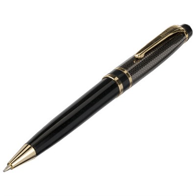Ручка подарочная шариковая BRAUBERG Sonata, СИНЯЯ, корпус золотистый с черным, линия письма 0,5 мм, 143483