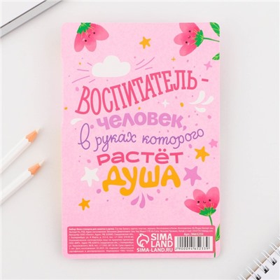 Стикеры с липким слоем, ручка синяя 0.7 мм, шариковая «Любимый воспитатель» 30 листов