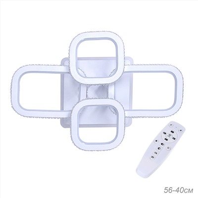 Стационарный светильник / LED-люстра потолочная. Цвет: белый (220W / 590*420*125)" / LED white + yellow 3000K~6500K / K26028W/2+2 / уп 1