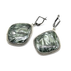 Серьги серафинит 31*35мм.