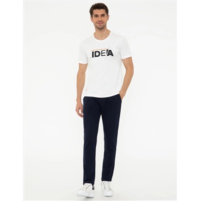 Белый Slim Fit Bike Yaka T -For