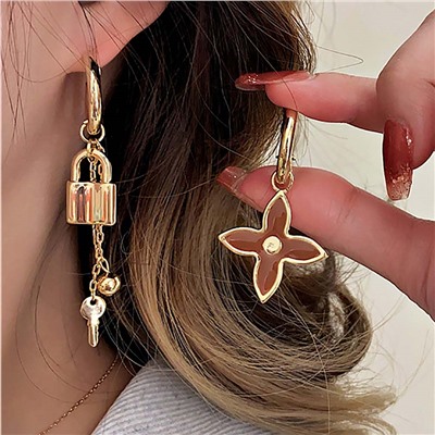 Серьги длинные с замком кольцо арт. 13 2361 (id 265273)