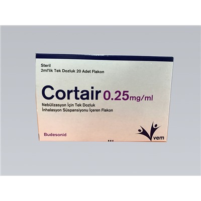 CORTAIR 0.25 mg/ml nebulizasyon için tek dozluk inhilasyon süspansiyonu içeren flakon (20 flakon) (аналог Пульмикорт)