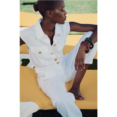 SLEEVELESS BALLOON-LEG JUMPSUIT