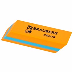 Ластик BRAUBERG "Color", 55х15х13 мм, прямоугольный, скошенный, яркие цвета ассорти, 272671