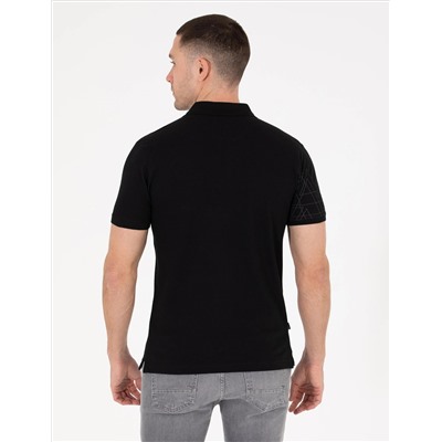 Черная слабая печать Polo Yaka T -For