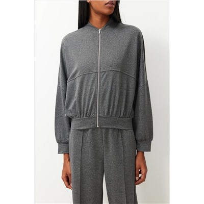 Anthracit Ribbed Zippper Вязаная воротничка/брюки с набор Set Twoss24au00119