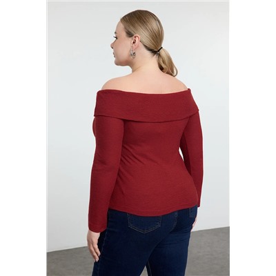 Bordeaux Carmen Neck вязание Blought Blouse TBBAW25AF00030