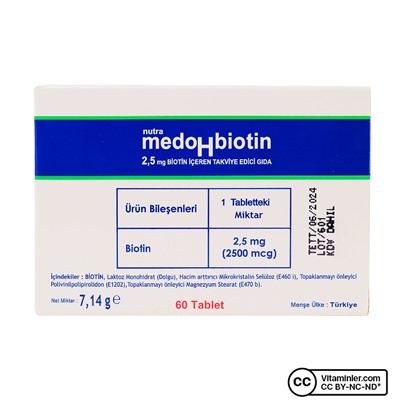 Nutrafarm MedoHbiotin Биотин 2500 мкг 60 таблеток