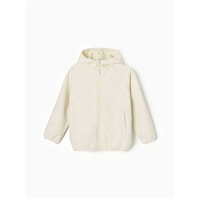 Ветровка демисезонная для девочек MINAKU из Softshell на флисе, непромокаемая, светло-серая, рост 128 см