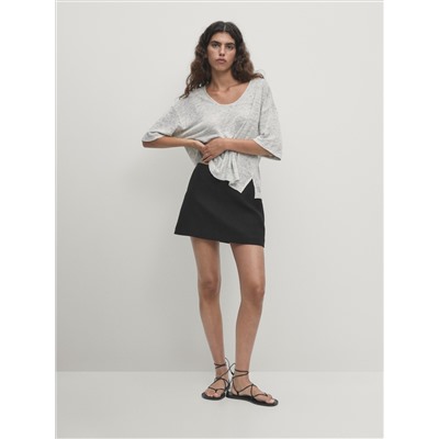 Camiseta oversize manga corta 100% lino