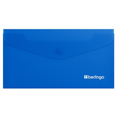 Папка-конверт на кнопке Berlingo "Soft Touch", C6, 200мкм, софт-тач, синяя