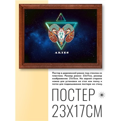 POSG-0002 Постер в рамке 23x17см Знаки Зодиака - Овен