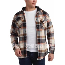 Мужская куртка-рубашка с шерпой внутри и несъемным капюшоном Quiksilve*r 👕  Экспорт