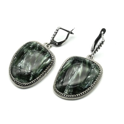 Серьги серафинит 24*31мм.