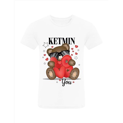 Футболка для девочки KETMIN МИШКА LOVE цв.Белый/Красный