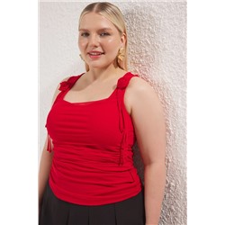 Красная вязание тюля Blought Blouse TBBSS25AF00092