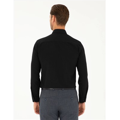 Black Slim Fit рубашка с длинным рукавом Amelor
