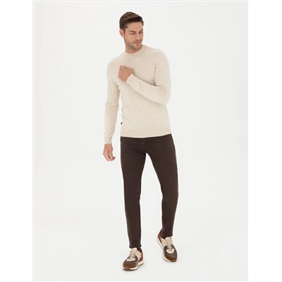 Крем melanj Slim Fit Half Fisherman воротник базовый трикотажный свитер