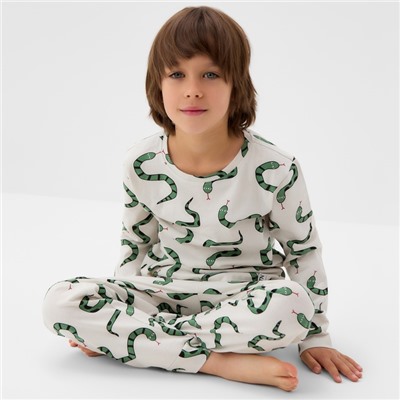 Пижама детская (лонгслив и брюки) KAFTAN "Змеи" размер 32 (110-116 см)