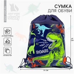 Мешок для обуви «Динозавр» полиэстер, размер 30×40 см