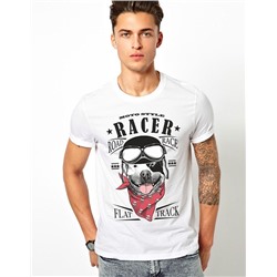 Футболка "Racer moto style" с собакой