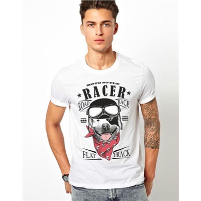 Футболка "Racer moto style" с собакой