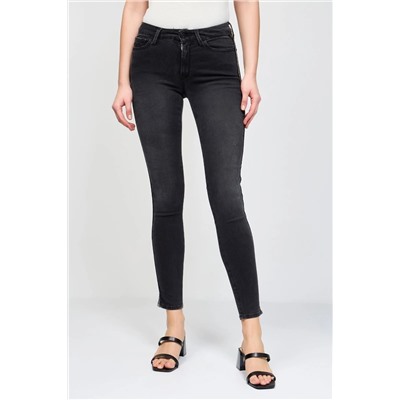 Vaquero skinny fit de tiro alto Luzien - Gris oscuro