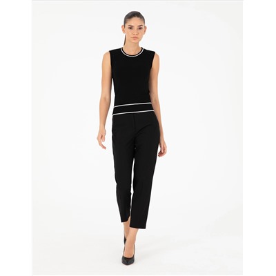 Black Slim Fit Knitwear Blouse