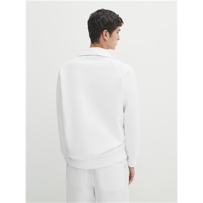 Sudadera cuello mock cremallera