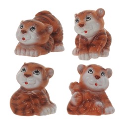 Фигурка декоративная "Тигрёнок", L6 W7 H4,5 см, 4в.