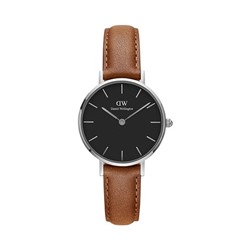 Reloj de cuarzo de piel Petite Durham - Marrón y plateado