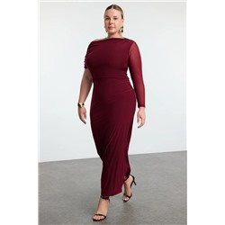 Burgundy Sandy вязание платье большого размера TBBAW25AH00073