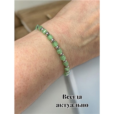 Браслет на шелковой нити с хрусталиками  (Б8) тип 5