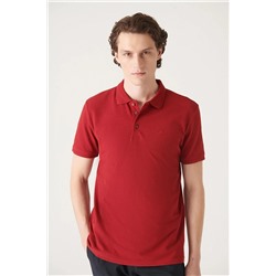 Burgundy 3 кнопка 100 %кукурузная хлопковая футболка Yaka