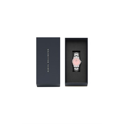 Reloj de cuarzo de acero Iconic Link - 28 mm - Plateado y rosa