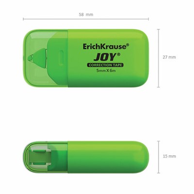 Корректирующая лента ERICH KRAUSE "JOY" 5 мм х 6 м, корпус ассорти, блистер, европодвес, 53197