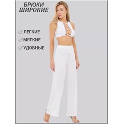 Брюки палаццо в рубчик
