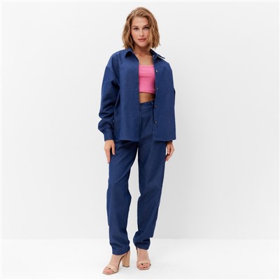 Рубашка женская MINAKU: MINAKU: Jeans Collection цвет цвет синий, р-р 48