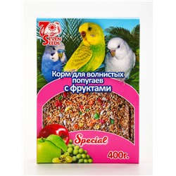 Корм Seven Seeds Special для волнистых попугаев, с фруктами, 400 г
