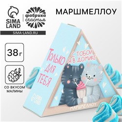 Маршмеллоу в виде колпочка «С тобой в домике», со вкусом малины, 38 г