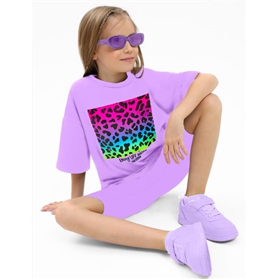 Костюм для девочки KETMIN МАЛИНА ENJOY lIFE цв.Сиреневый (Футболка/Велосипедки)