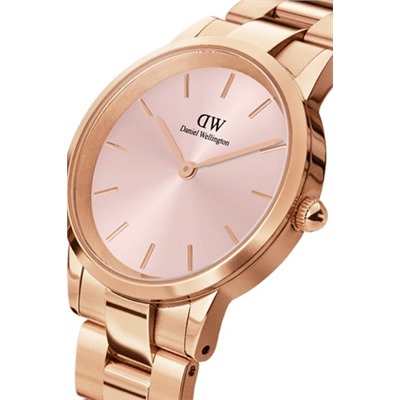 Reloj de cuarzo de acero Iconic Link - 28 mm - Rosa dorado