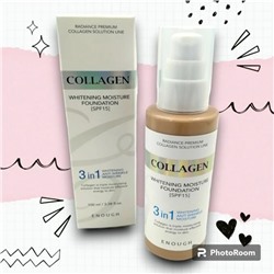 [Enough] Сияющая тональная основа с коллагеном Collagen Whitening Moisture Foundation#21SPF15 -100мл
