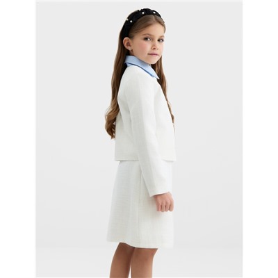 Жакет для девочки, MINAKU :Party Dress, цвет белый, рост 146 см