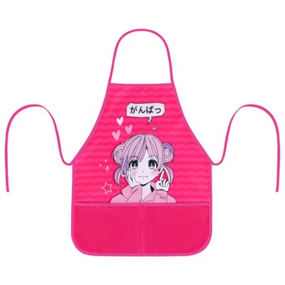 Набор для уроков труда BRAUBERG KIDS, клеенка ПВХ, накидка фартук с нарукавниками, "Anime style", 272362